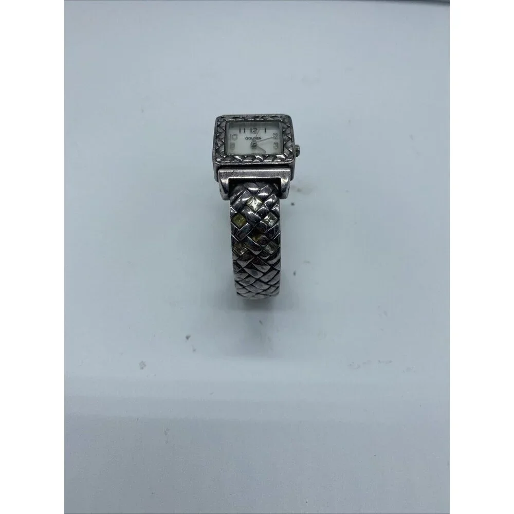 Golden Bracelet Watch Silver Tone Women's Quartz